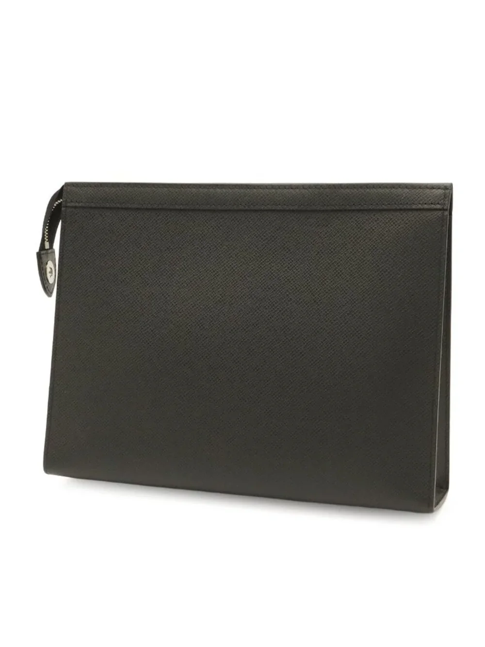 Louis Vuitton Taiga Pochette Voyage MM Clutch Calfskin Noir Black